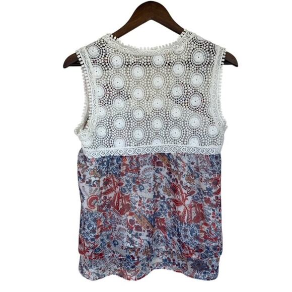 Anthropologie Mauve Lace Sleeveless Blouse - Small - Picture 3 of 5